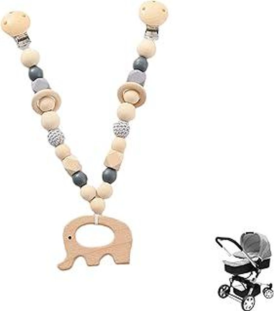 Kinderwagenkette Mädchen Junge,Kette Kinderwagen Spielzeug,Holz Kinderwagenkette Little Dutch,Mobile Kinderwagen Kette für Babys,Spielkette Babys...