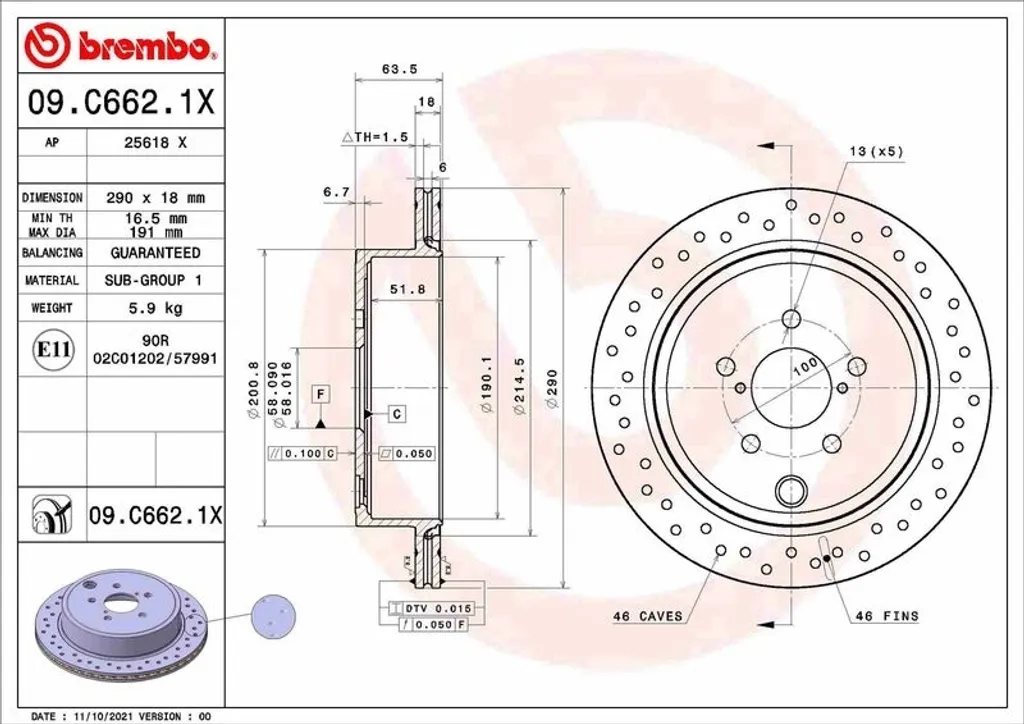 Disques de frein arrière Brembo Xtra Line pour conduite dynamique