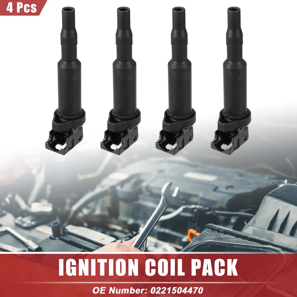 Bobine d'allumage Noire pour BMW 128i Haute Tension - 4 pièces Fiables