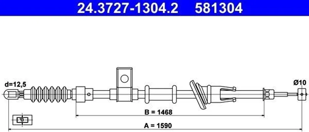ATE 24.3727-1304.2 Cavo Freno Mano Volvo 30850022 S40 V40 I