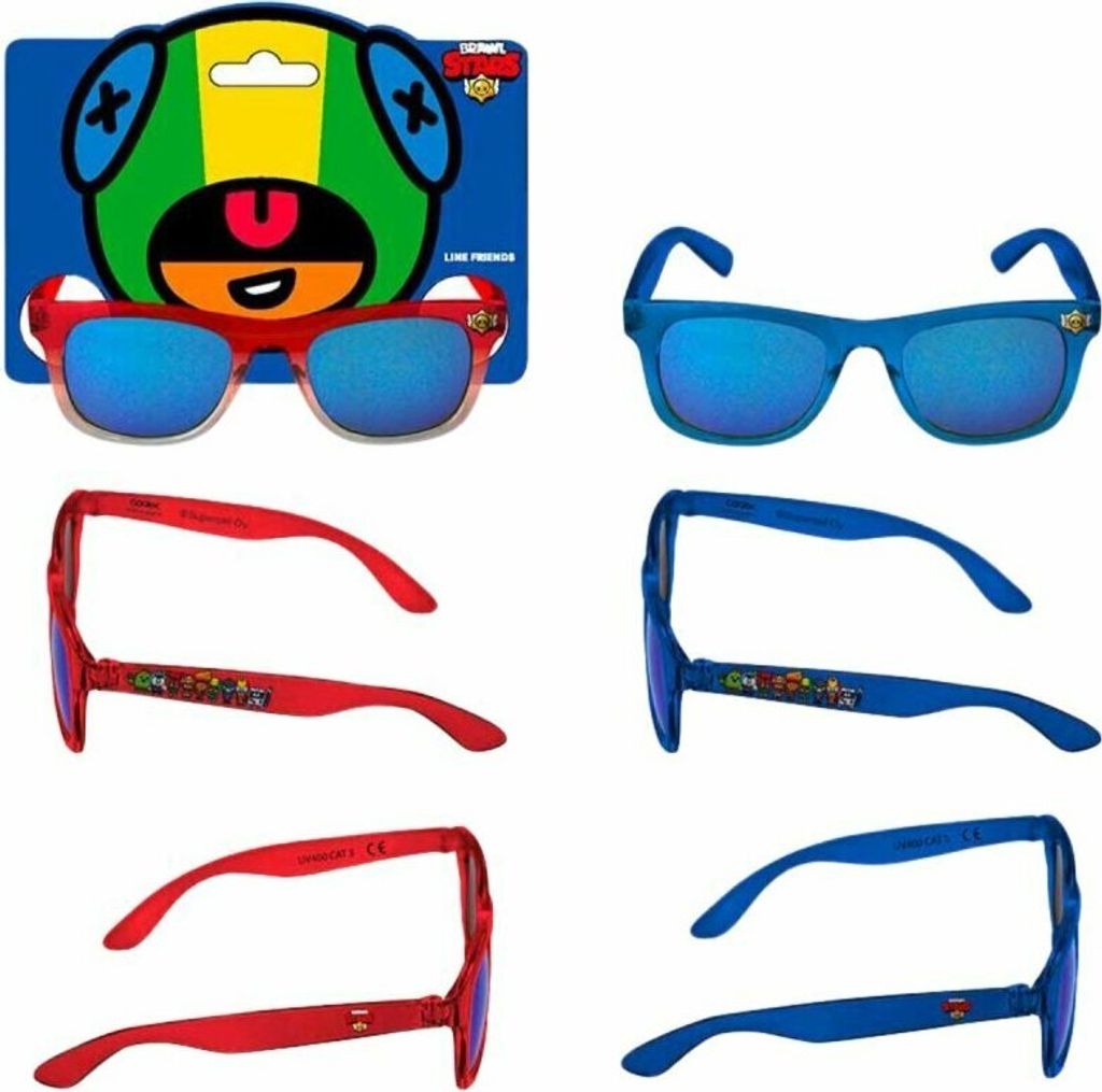Brawl Stars Sonnenbrille für Kinder – Coole Sonnenbrille für kleine Fans Dünne Rahmen Blau