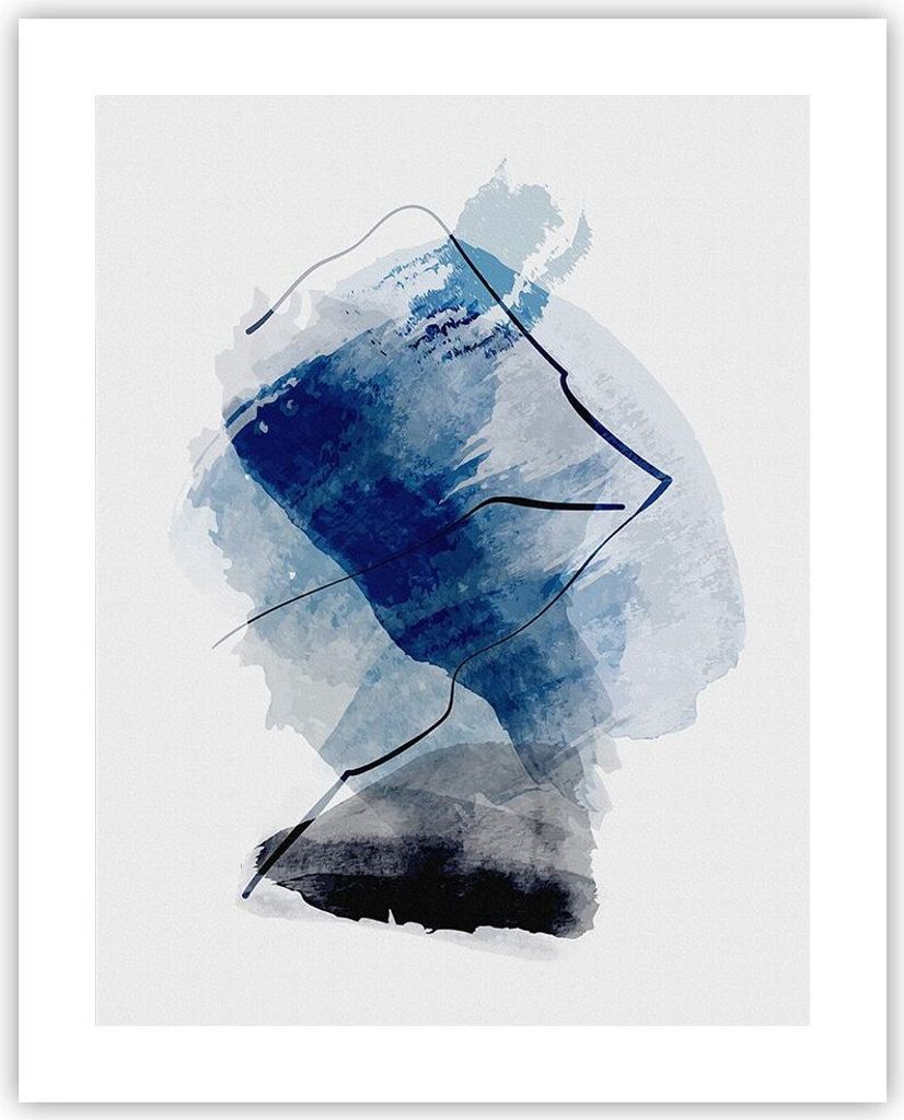 Poster - Poster ohne Rahmen - Blau Schwarz Abstraktion - 40x50 cm - Wand Bild - Wanddeko - Wandbilder - Kunstposter - Wandposter - Bilder - Kunstdr...