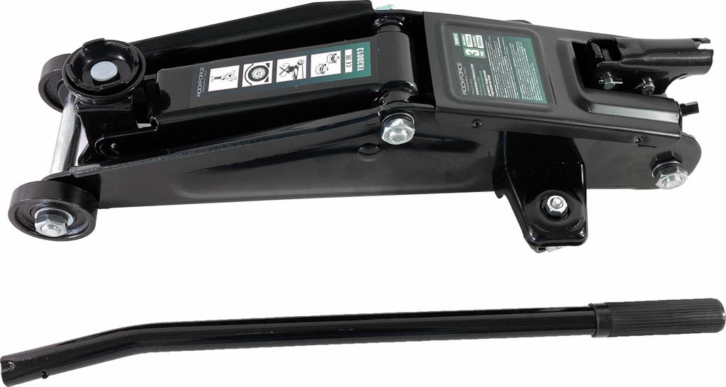 ROCKFORCE Hydraulischer Wagenheber 3 t h min 135 mm, h max 380 mm mit schmalem Fuß