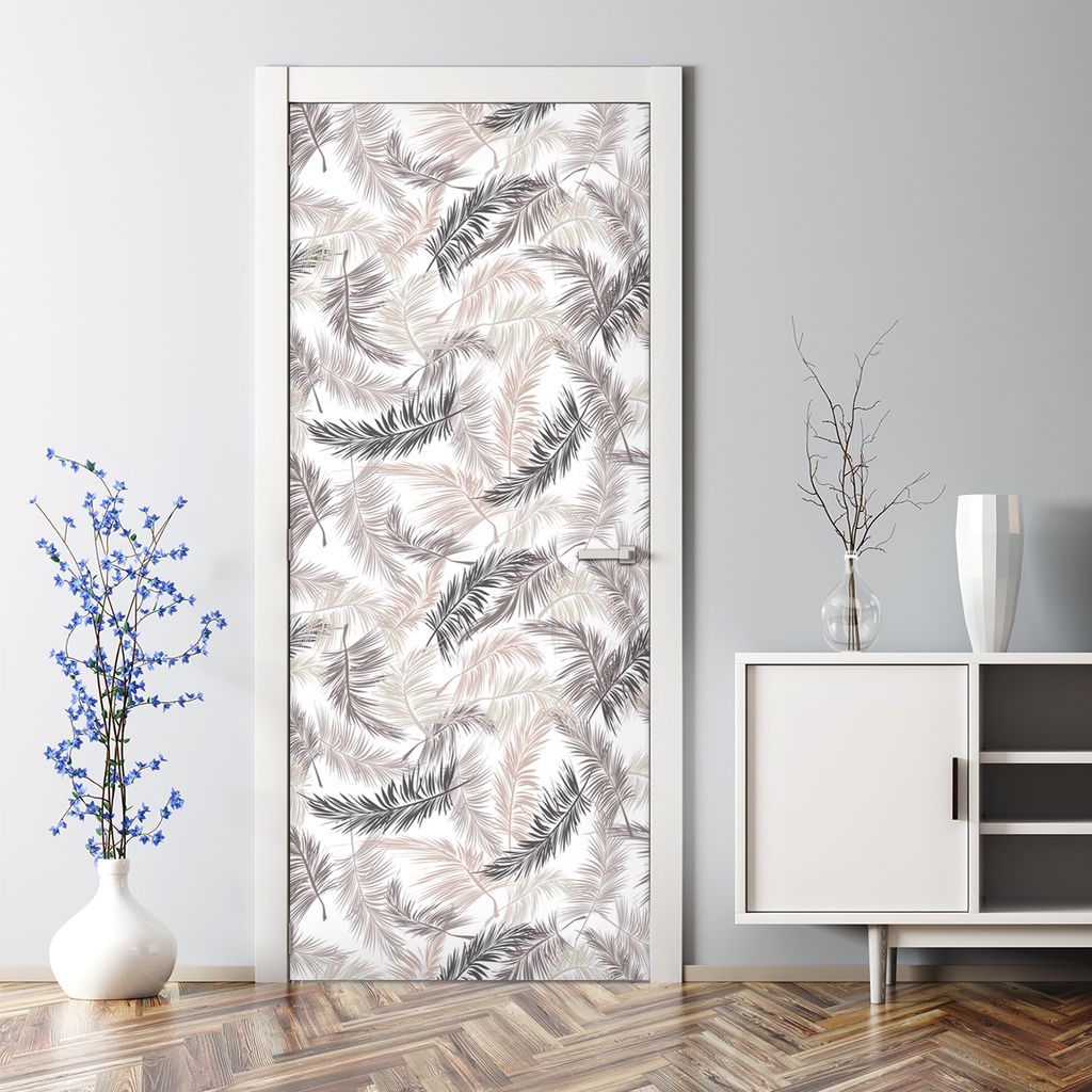 Dekorative Türaufkleber Aaufkleber selbstklebend Tapete Türtapete Große grüne Blätter 70 x 200 cm