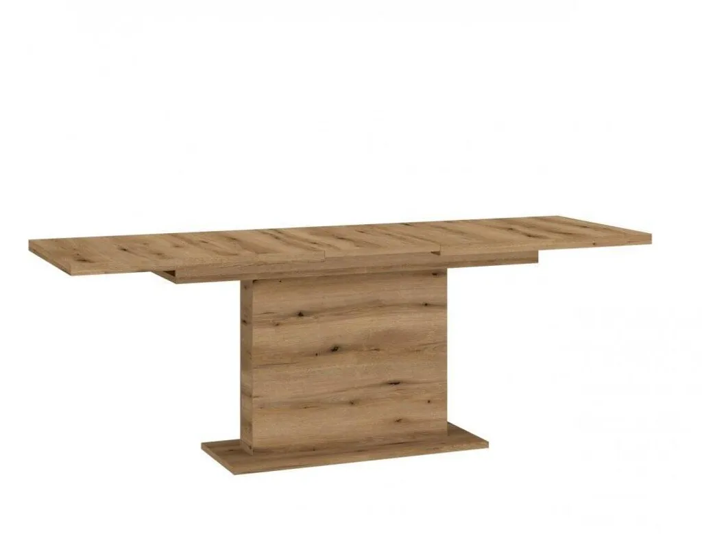 Table extensible Shirley avec rallonge papillon et plateau effet chêne