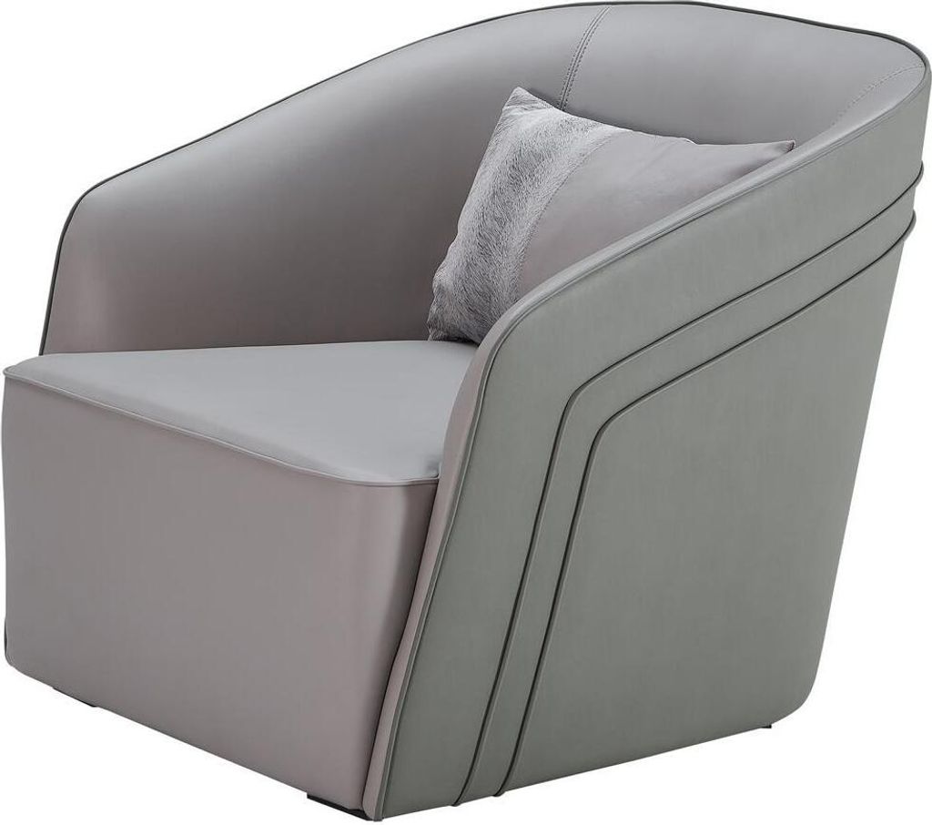 Sessel Leder Luxus Grau Modern Design Neu Kreative Möbel Wohnzimmer Fernseh Club