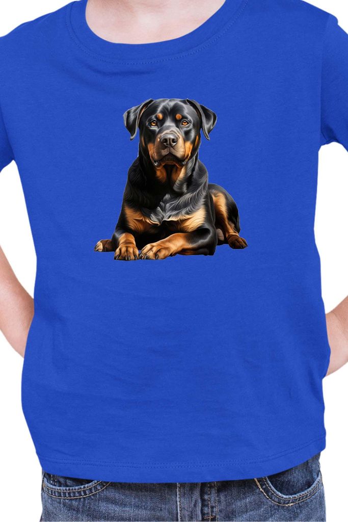 Kinder T-Shirt Dogs Breeds Rottweiler Dog Breed 006, 12-13 Jahr - 152 / Blau
