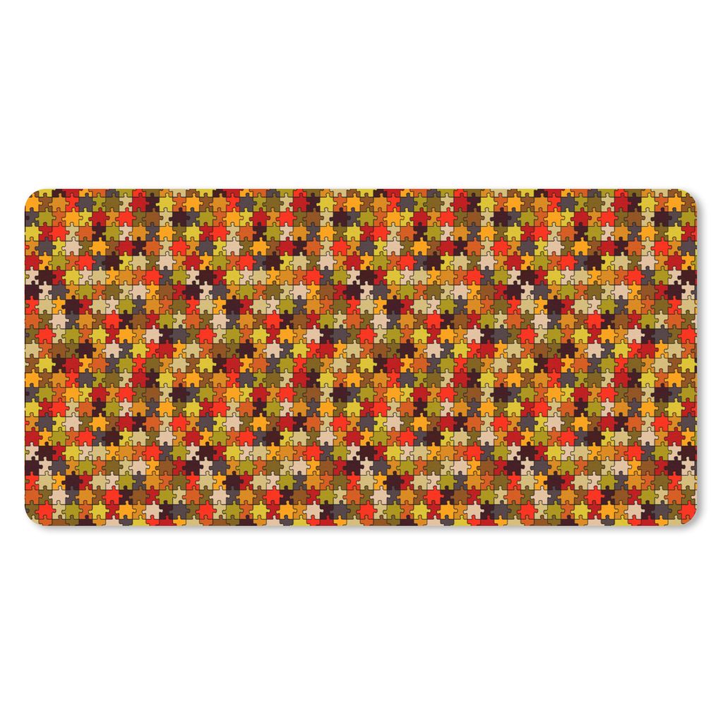 MuchoWow Schreibtischunterlage Puzzle - Muster - Herbst 80x40 cm - XXL Mauspad - Gaming Mauspad