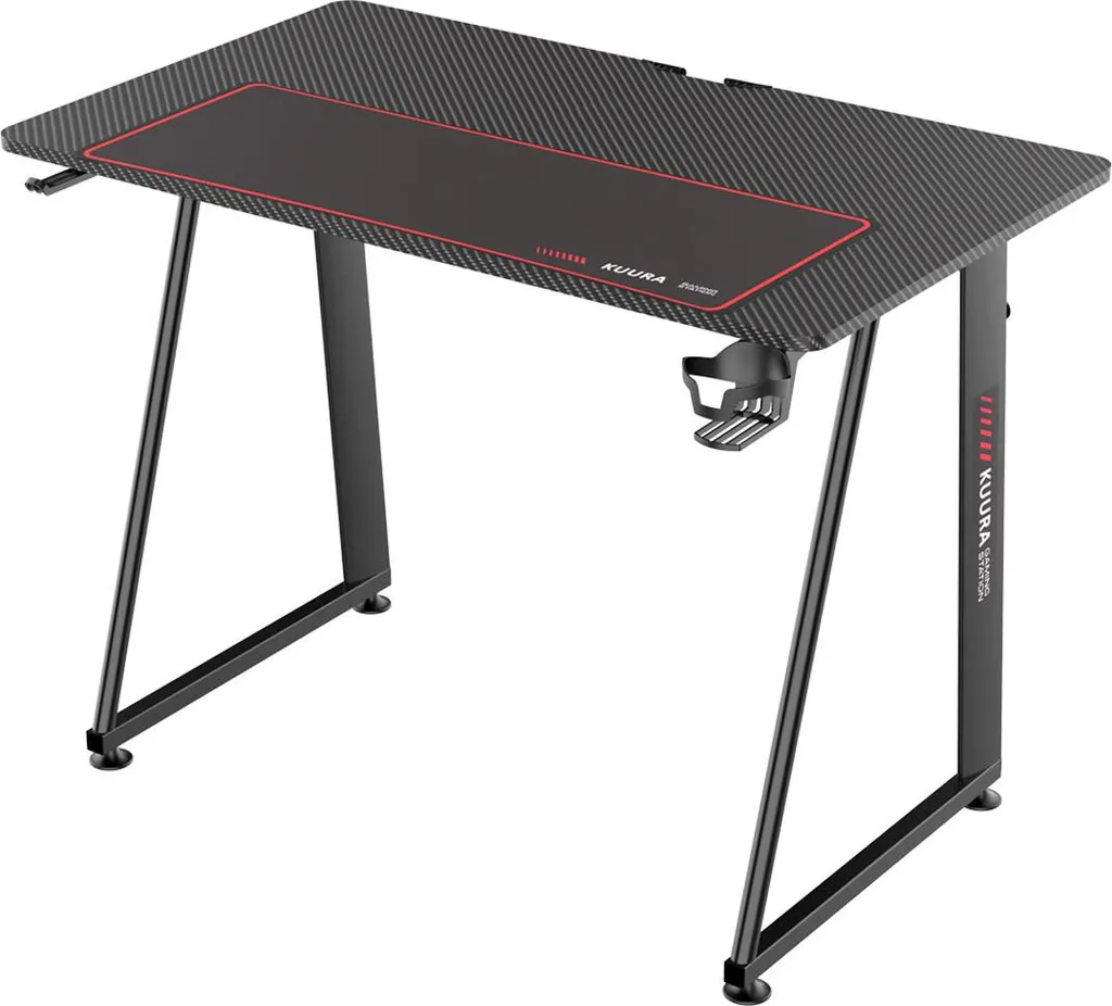 Table de jeu Kuura Gaming noire ergonomique avec support pour casque - 3