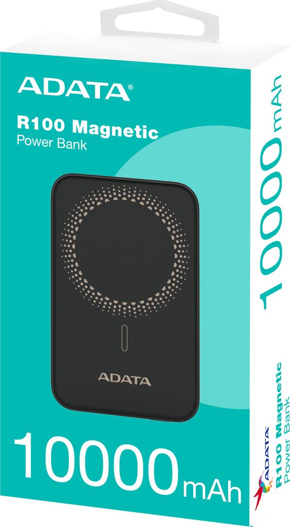 ADATA R100 MAGNETIC - Power Bank 10000mAh schwarz