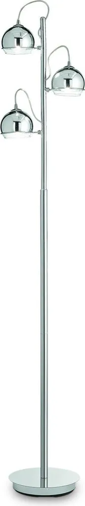 Lampadaire Malesco Gris en Métal : Luminaire Moderne 160cm de Haut