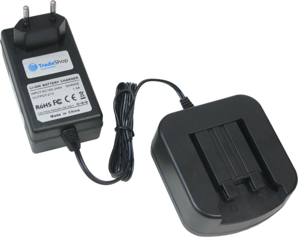 Trade-Shop 18V Li-Ion Akku Ladegerät für Festool Festo 200181 201789 498343 499751 499849 500059 500435