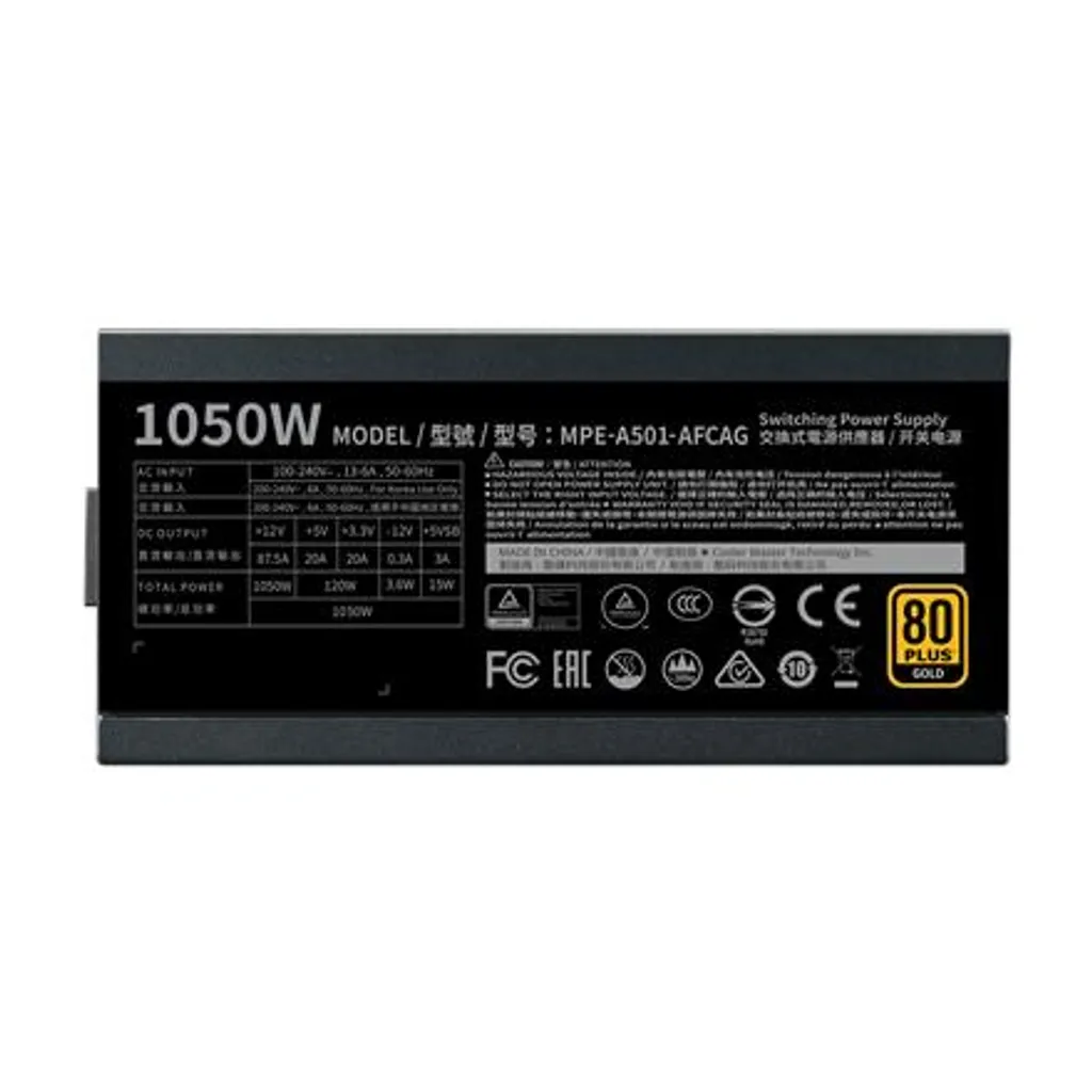 Alimentation PC 1050W Cooler Master MWE Gold V2 Entièrement Modulaire - 5