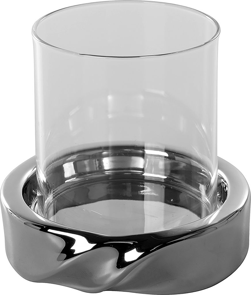Fink Windlicht mit Glas Le Decor silberfarben Keramik Höhe Produktbild 1