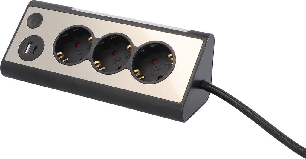 UNITEC Steckdosenleiste 3-fach Schuko USB A/C mit Produktbild 