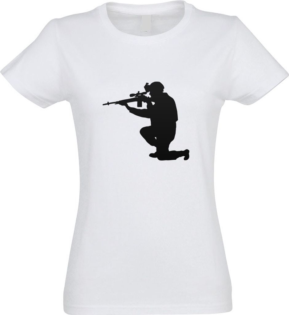 Kiwistar - T-Shirt tailliert - Damen - Weiss - Armee - Motiv 2 - Special Forces - mit Motiv Bedruckt - Funshirt Design - Sport - Freizeit - Damen - S