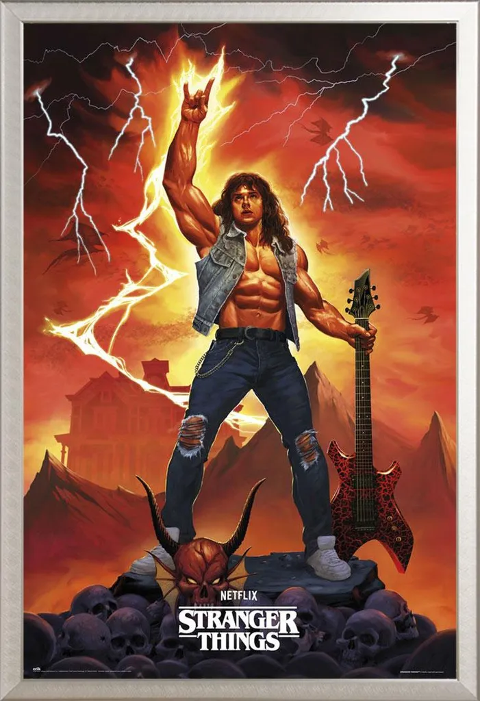 Maxi Poster Eddie Stranger Things 4 Cornice Shinsuke Argento 61x91.5