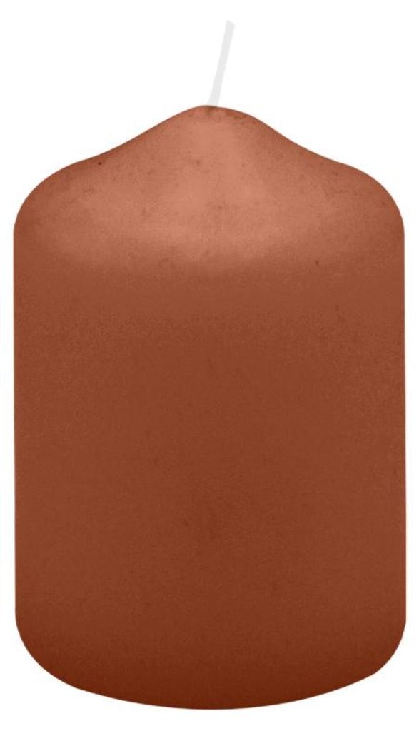 Spitzkopf Stumpen Kerzen Haselnuss 7 x Ø 5 cm, 12 Stück