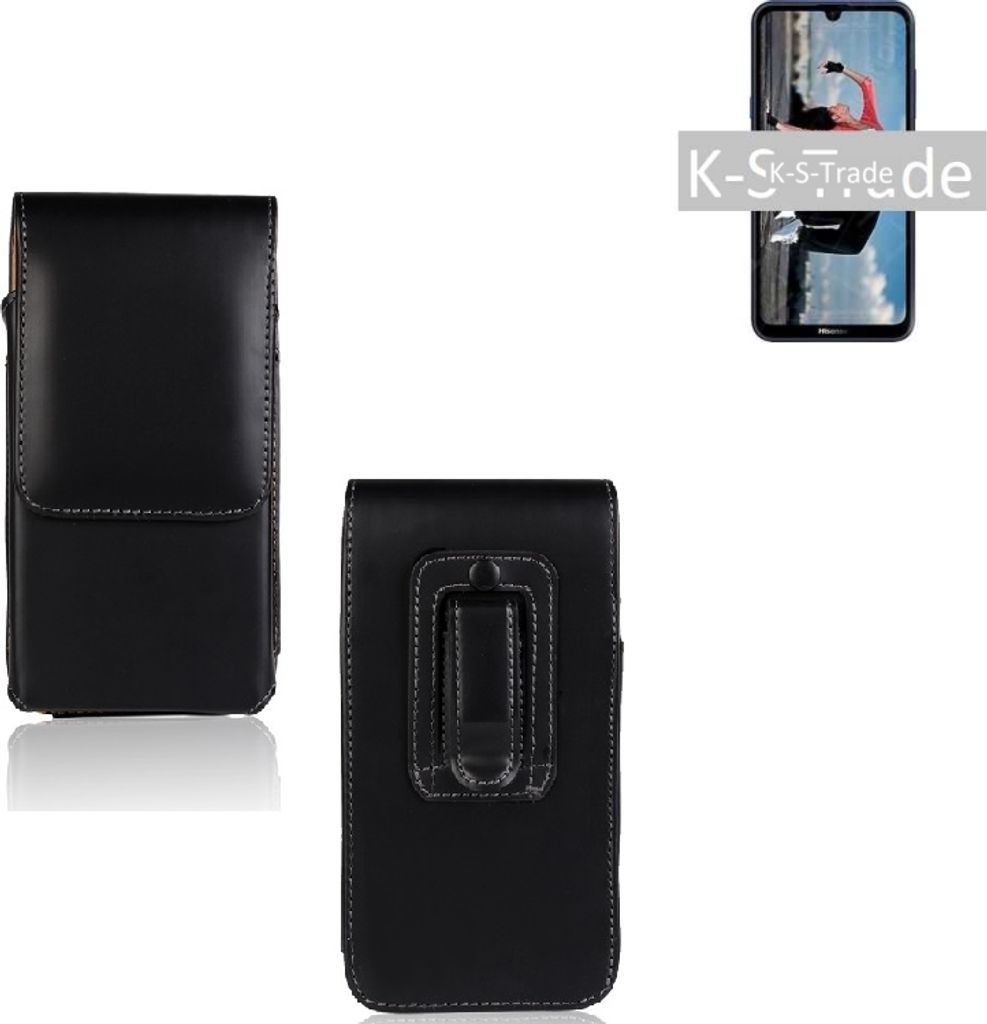 K-S-Trade Gürteltasche für Sony Xperia L3 Schutz Hülle Handy Hülle mit Magnetverschluss Holster in schwarz