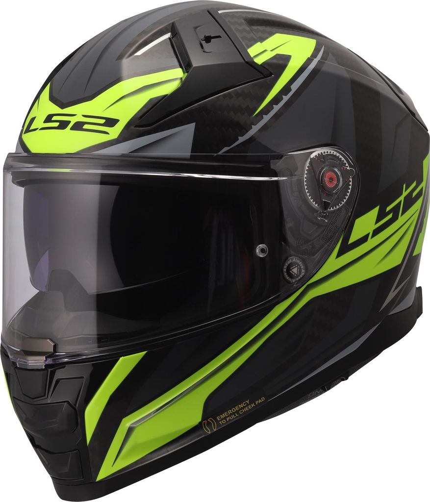 LS2 FF811 Vector II Carbon Savage Helm, schwarz/gelb, 4XL (67/68)