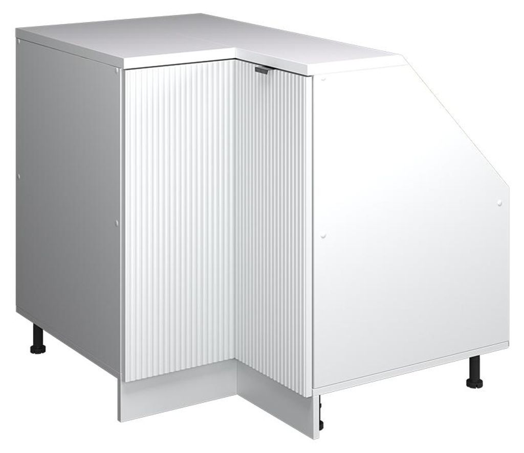 Dachschrägenschrank Eckschrank Vicco Rion Weiß Riffel 75.6 x 81.6 cm mit 1 Tür, Schrankkorpus 60 cm Tiefe, Model 60051
