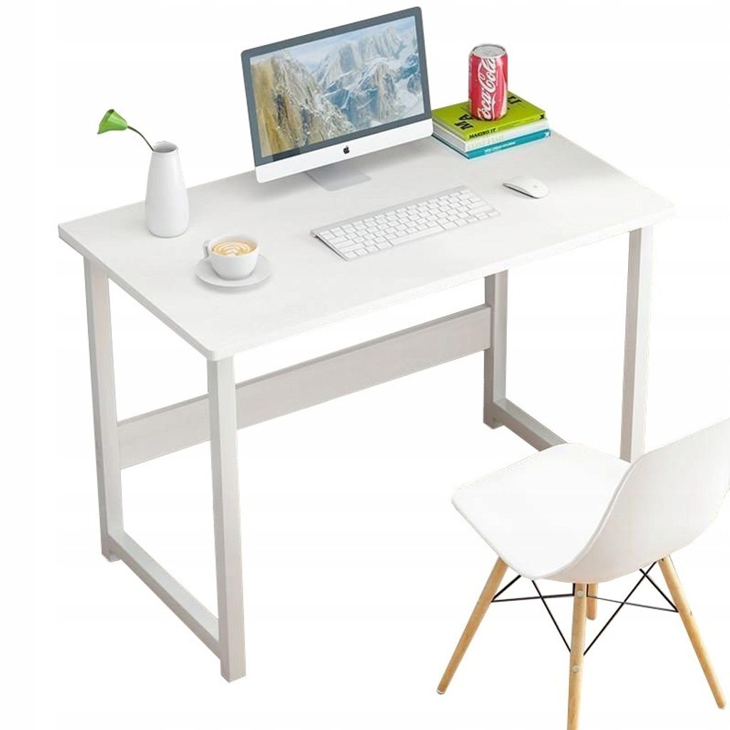 Biurko Komputerowe Białe Stolik Loft Pod Laptop Komputer Zdjęcie produktu 