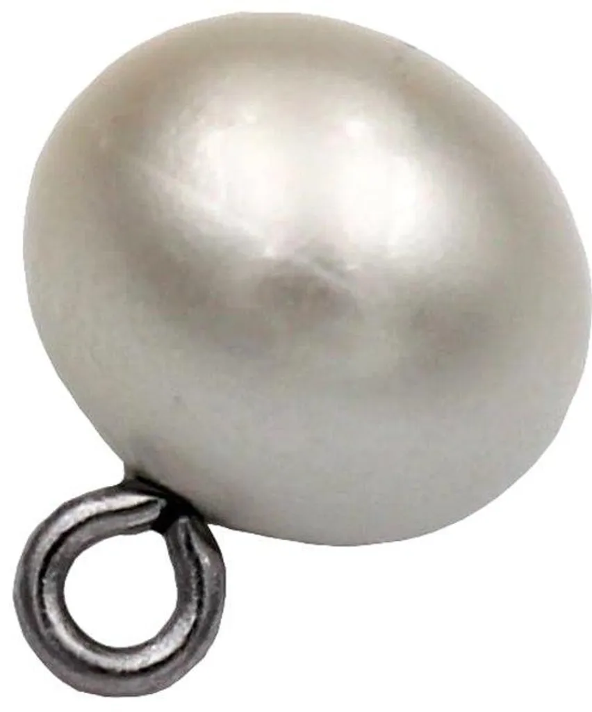 Lot de 10 boutons ronds blanc crème 9 mm avec œillet en métal argenté