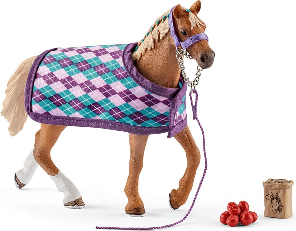 Schleich - Tierfiguren, Englisches Vollblut mit Decke; Produktbild 