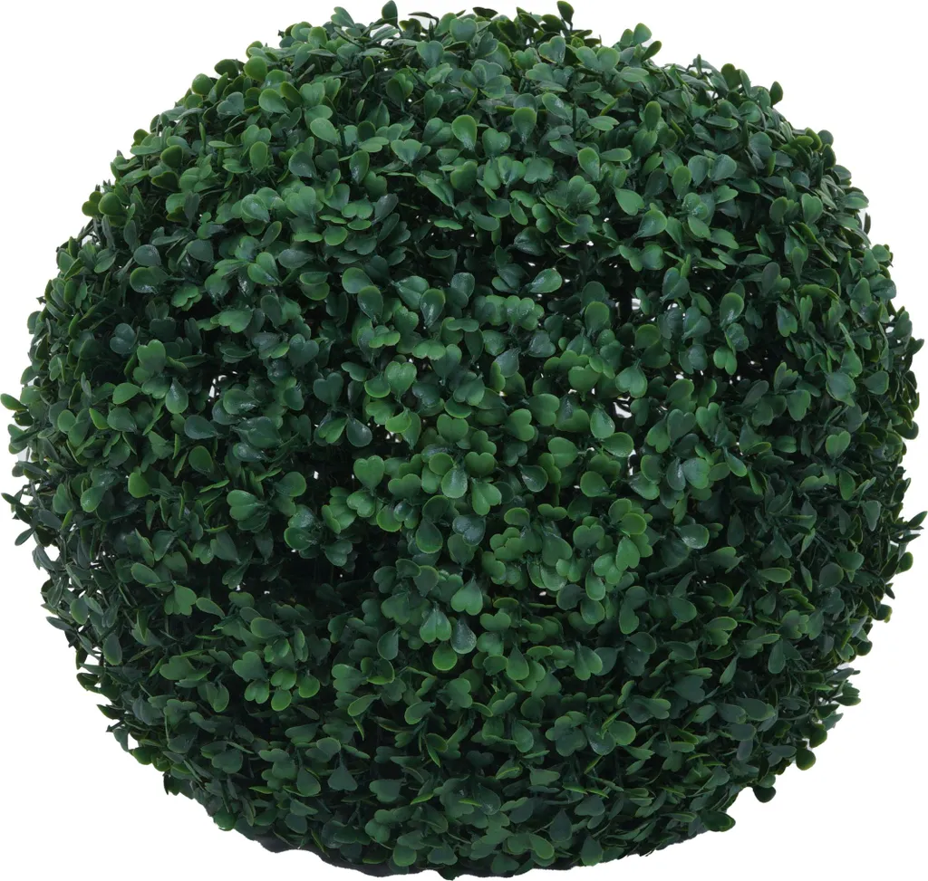 Arbusto artificiale HWC-O96, pianta decorativa box ball pianta artificiale buxus, esterno, polietilene Ø 33cm
