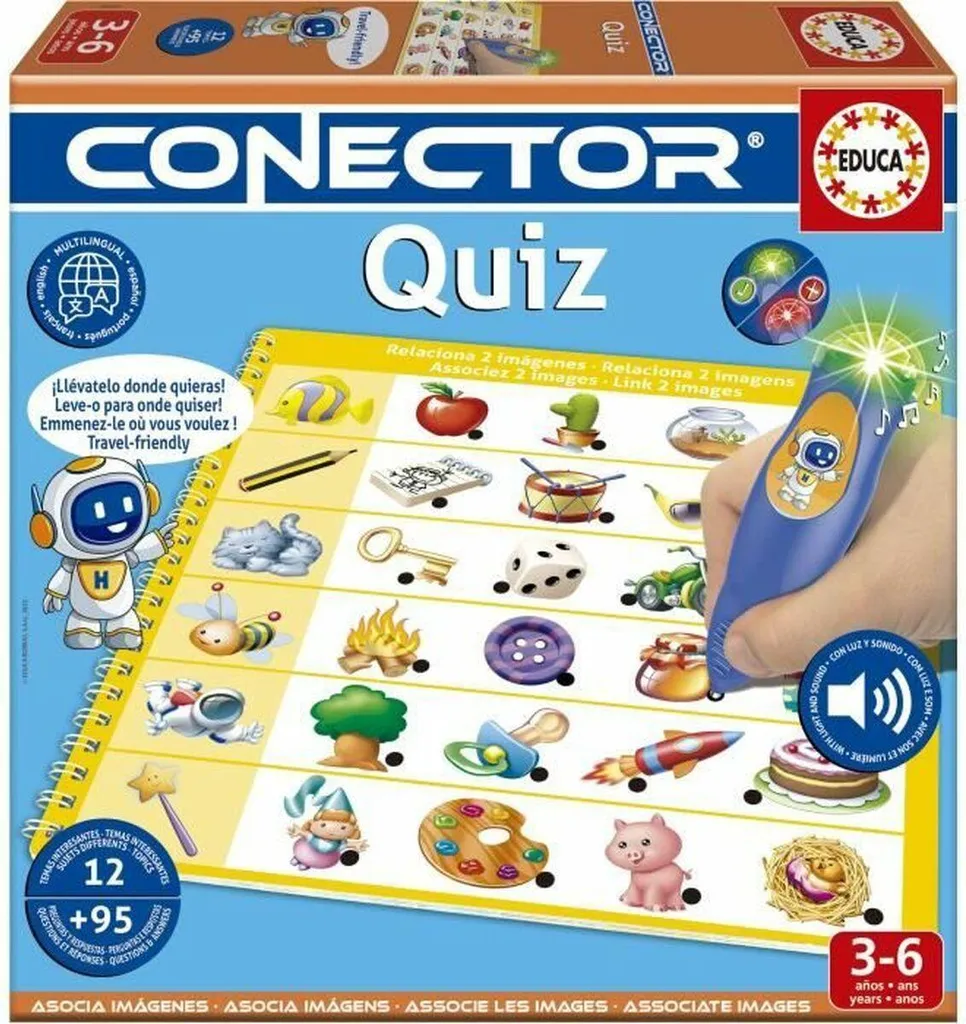 Conector Quiz Educa Jeu Éducatif avec Fiches Illustrées Auto-Correction