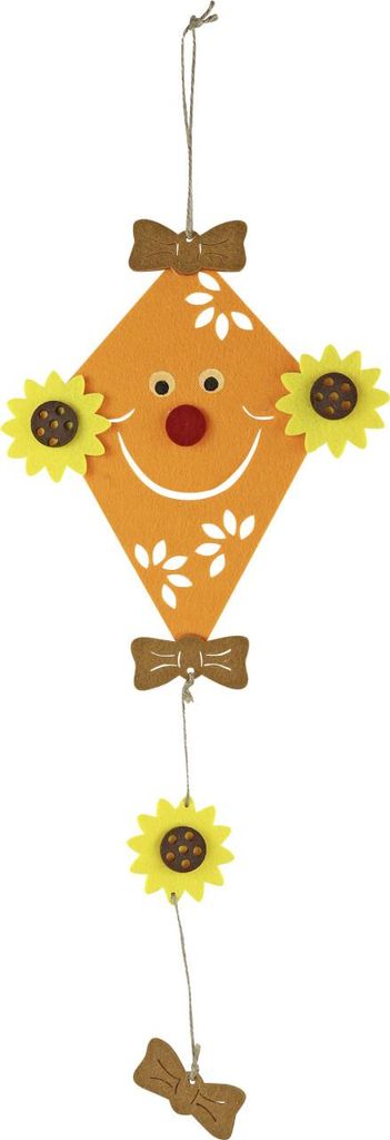 Herbstdeko Drachen Filz 58 cm orange-braun-grün Produktbild 