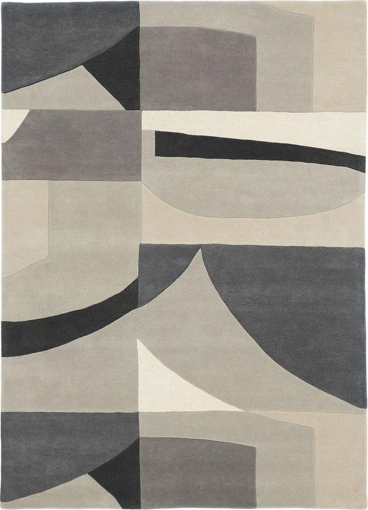 Handgefertigter Wohn- und Schlafzimmerteppich aus Wolle mit geometrischem Muster