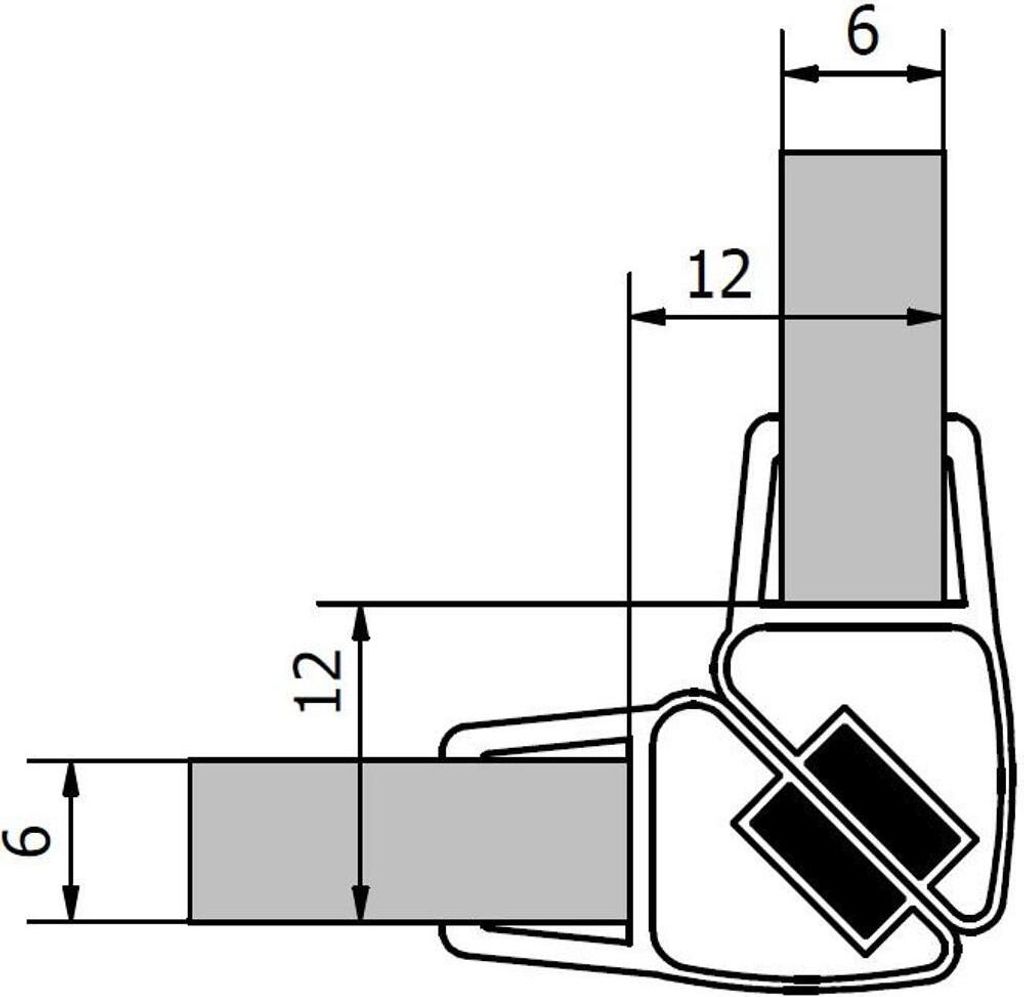 Magnetické tesnenia VITRA LINE, dĺžka 2000 mm pre 6 mm Obrázok produktu 