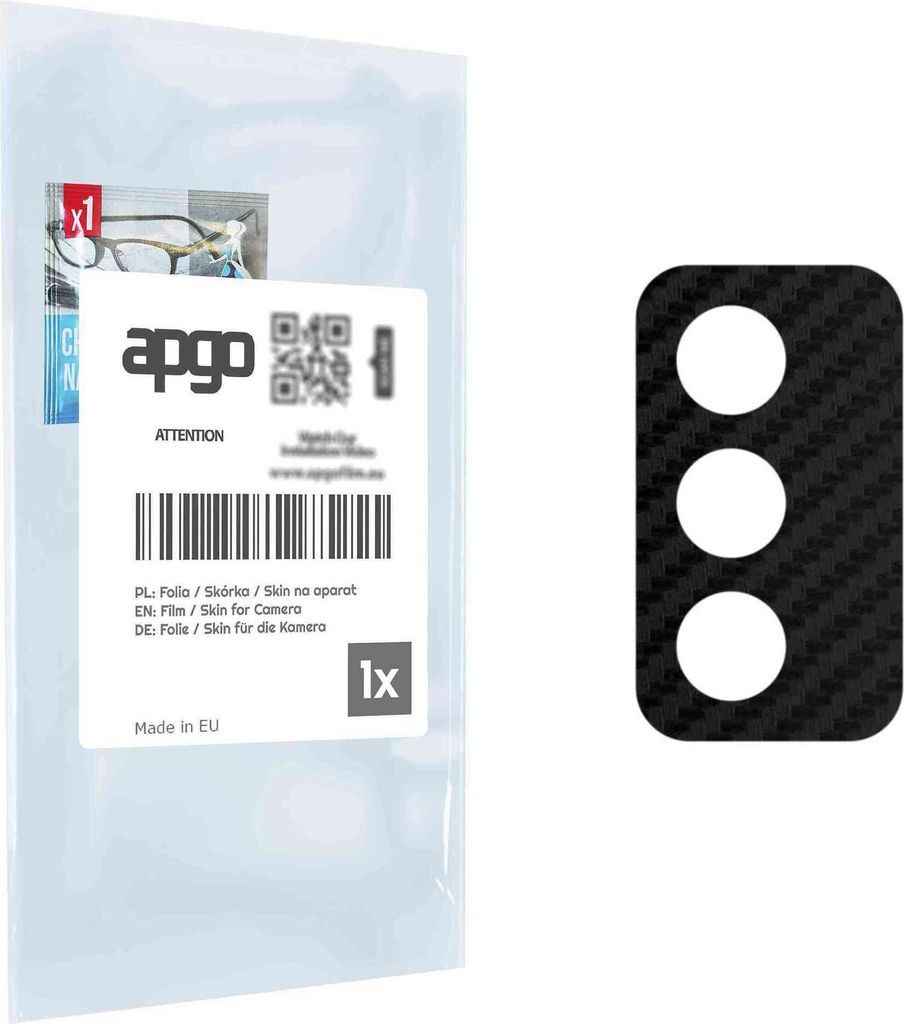 apgo Objektivschutz-Folie, Kameraschutz kompatibel mit ZTE Blade A51s, Carbon-Imitation, Rückseite Schutzfolie für Kamera-Insel, Hinten Folie, kr...