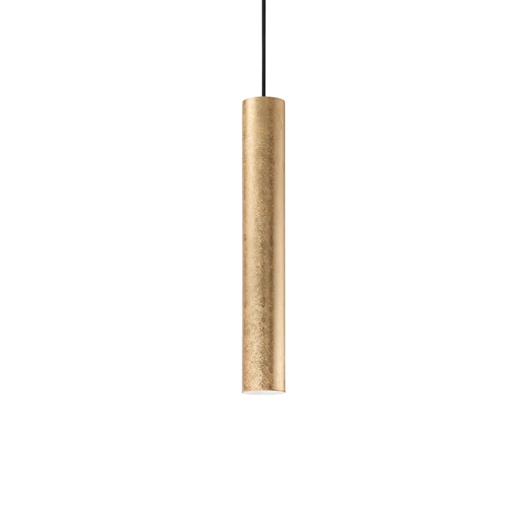 Ideal Lux 141817 Look Oro Zecchino: Sospensione Cilindro Lusso Ø 6cm