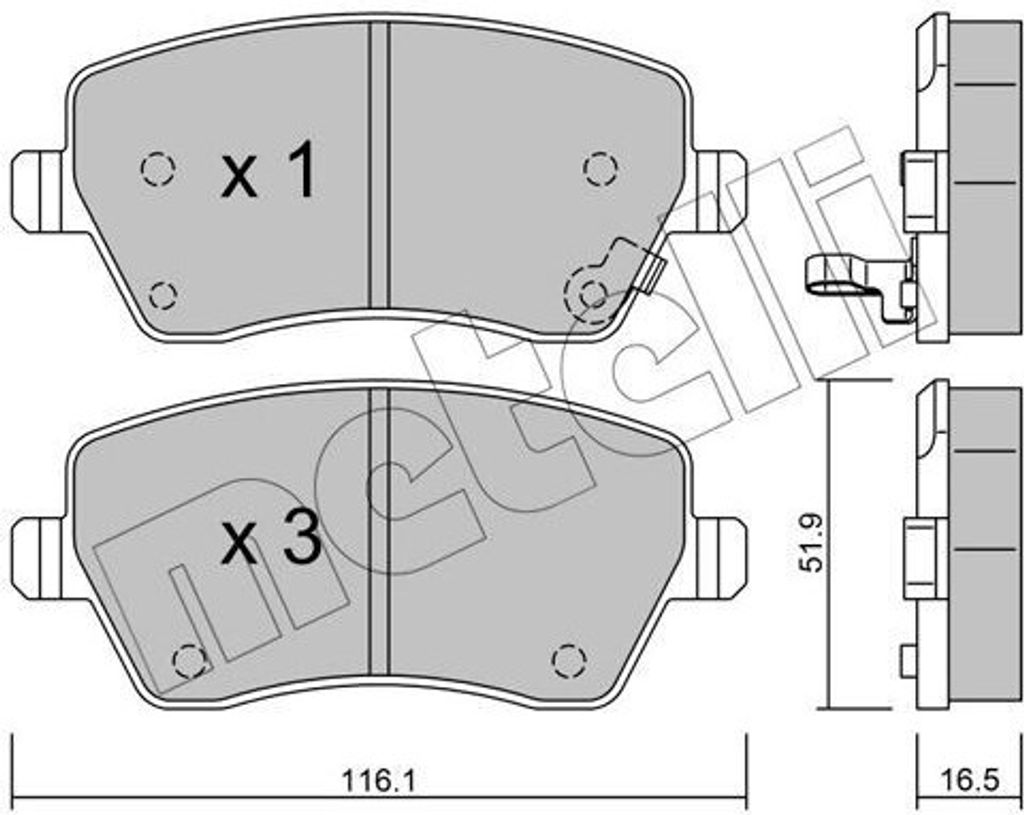 METELLI Bremsbeläge Satz Vorne Bremsklötze für OPEL AGILA (B) (H08) 22-0485-1