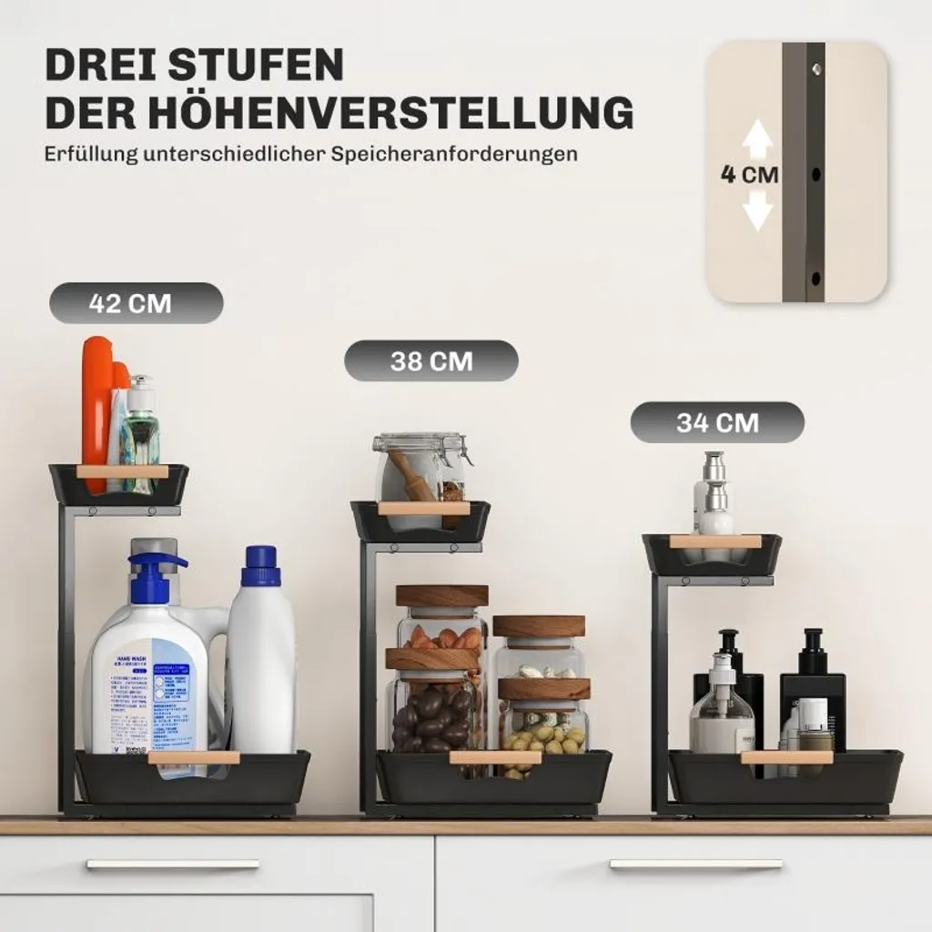 Station bar à café pour plan de travail, étagère à épices compacte