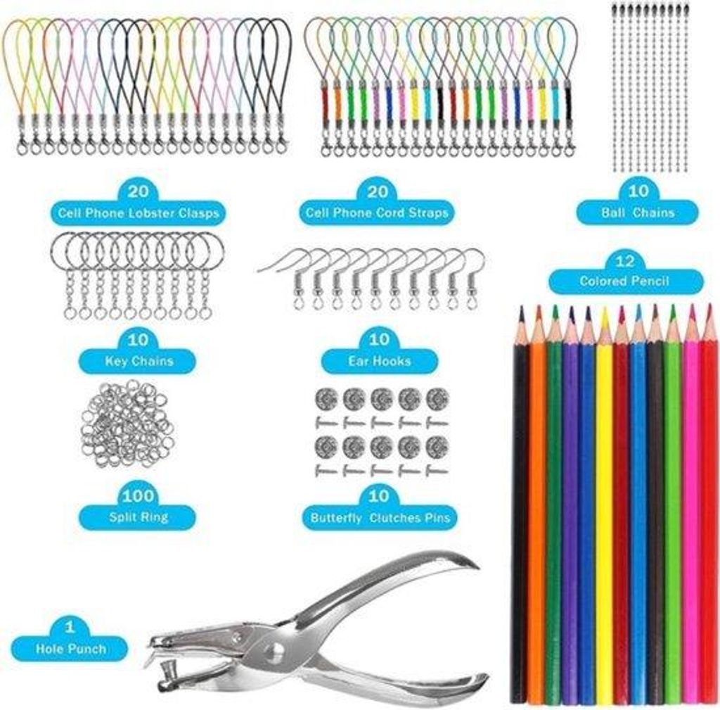 Kreativität Kit A4, DIY Handwerk Set mit Krimppapier, Stempeln, Schablonen, Accessoires