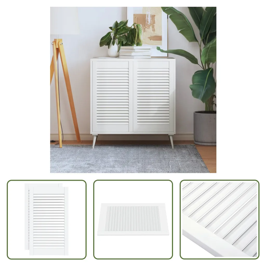 Set 2 Ante Design a Doghe in Legno Bianco 69x39.4cm | Offerta Online - 7