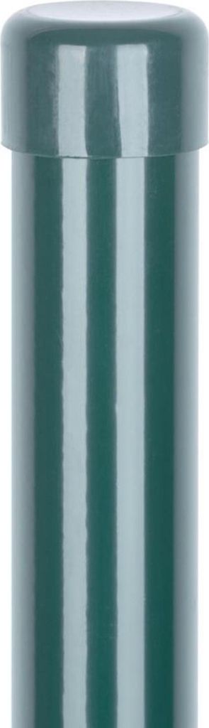 PROREGAL Maschendrahtzaun, Zaunpfosten, mit Kappe, Rund Metaltec 38/1750/1,25mm, Grün, Ral6005, Zn + PVC, Cap