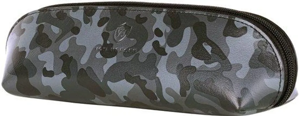 Étui scolaire en cuir véritable - Motif camouflage et finitions premium
