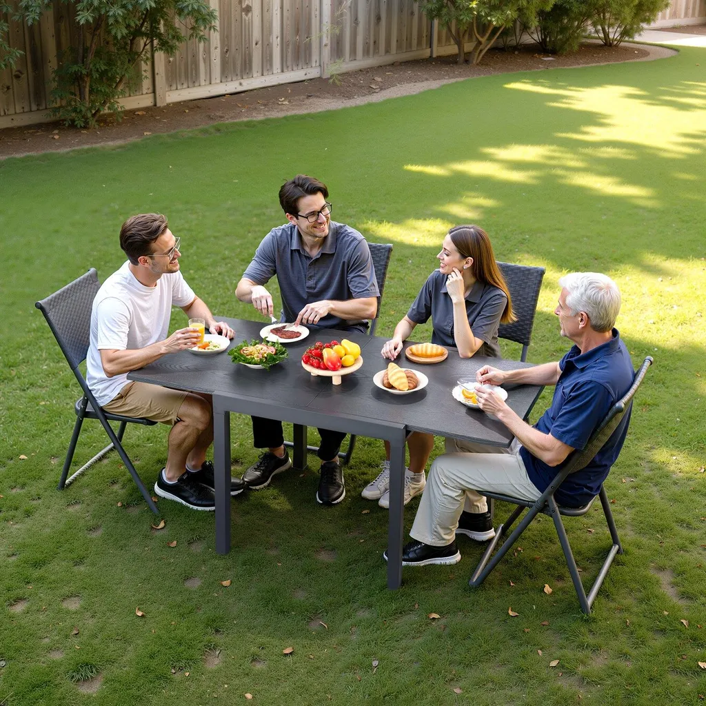 Petite table de balcon extensible 80-160 cm : solide et anticorrosion - 8