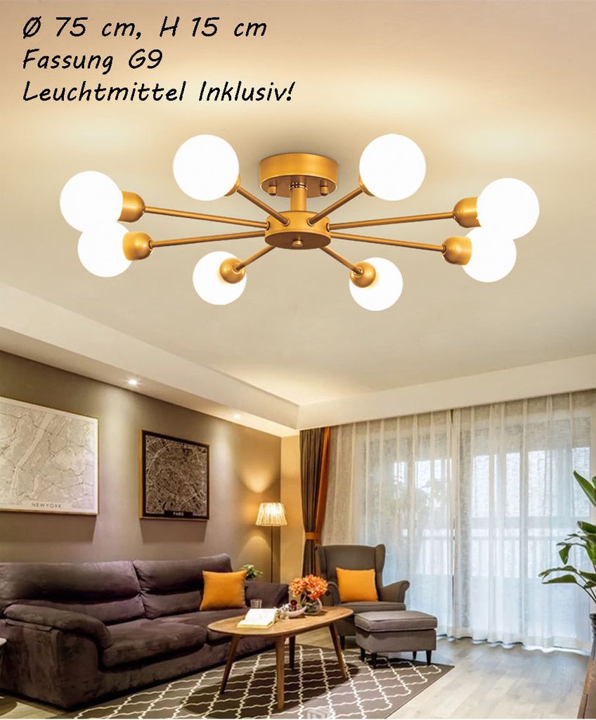 Deckenleuchte XW819-8 G9 Leuchtmittel inkl. Lichtfarbe kaltweiß warmweiß Deckenlampe