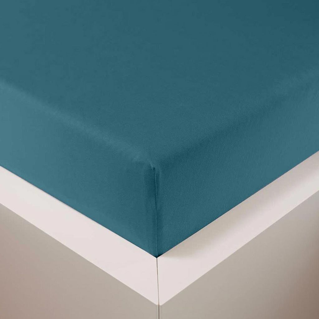 Traumschlaf Jersey Spannbettlaken Samtweich mit Lyocell Lyocell 180x200 - 200x220 cm petrol