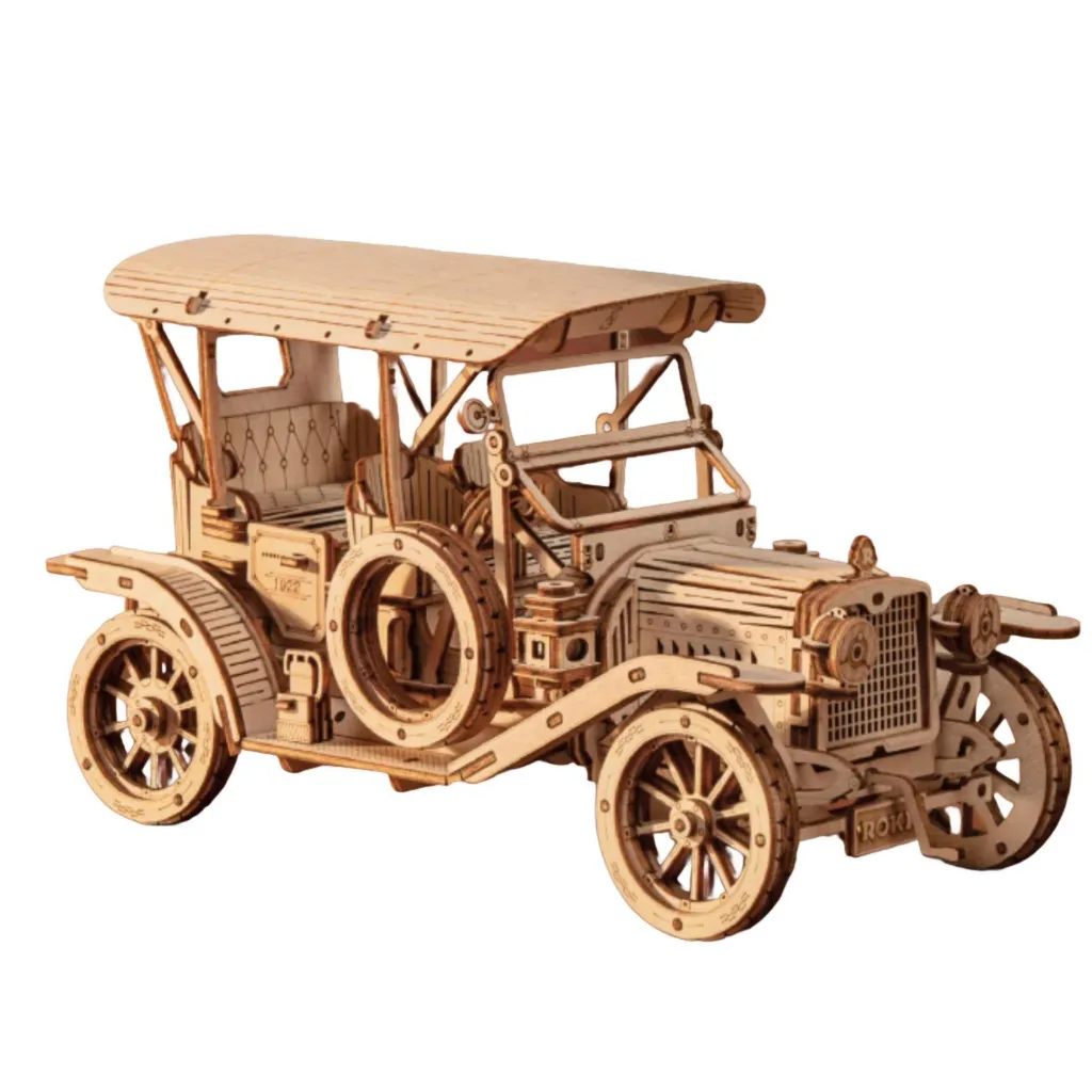 Idée cadeau puzzle 3D bois voiture vintage - Kit de loisir créatif DIY