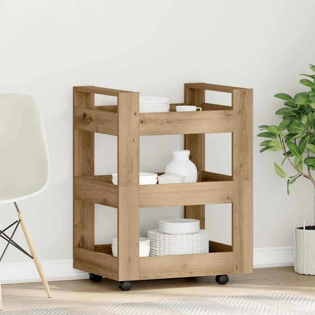 Carrello Salvaspazio Cucina Artisan 60cm - Rovere Massello Mobile
