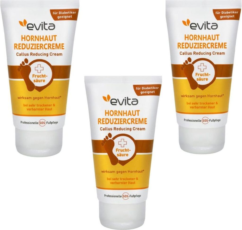 3x75 ml Evita Hornhautreduziercreme Fusscreme