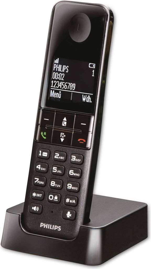 Telefono DECT PHILIPS D4701B, 1 ricevitore, nero Immagine del prodotto 