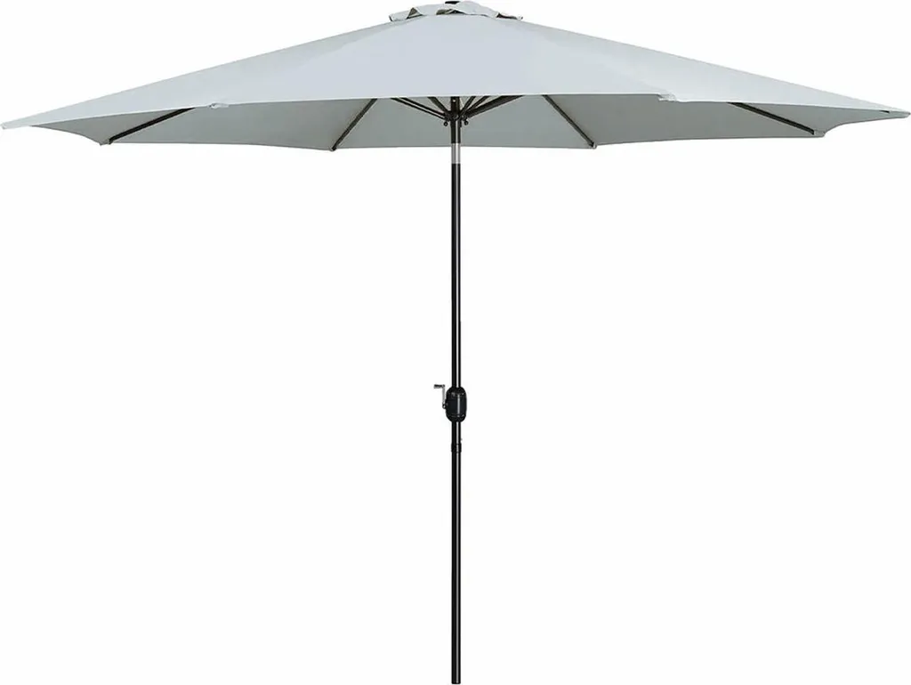 Parasol de Terrasse Rond Blanc D300 cm avec Structure Acier 8 Baleines