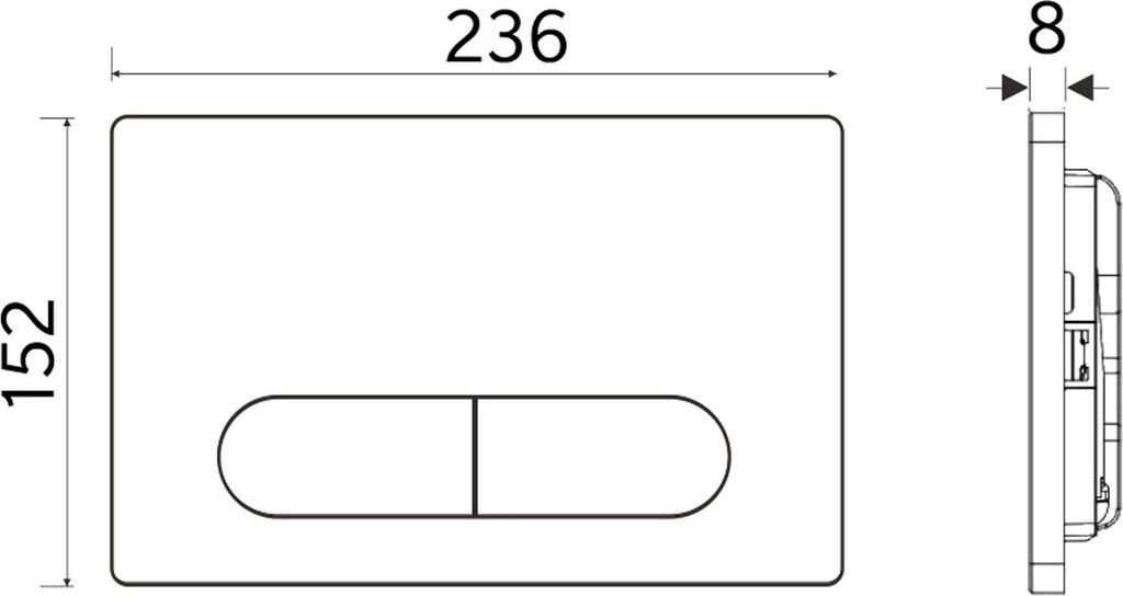 Drückerplatte Gunmetal ABS Kompatibel zu Geberit Duofix Sigma / DELTA 2 Mengenspülung